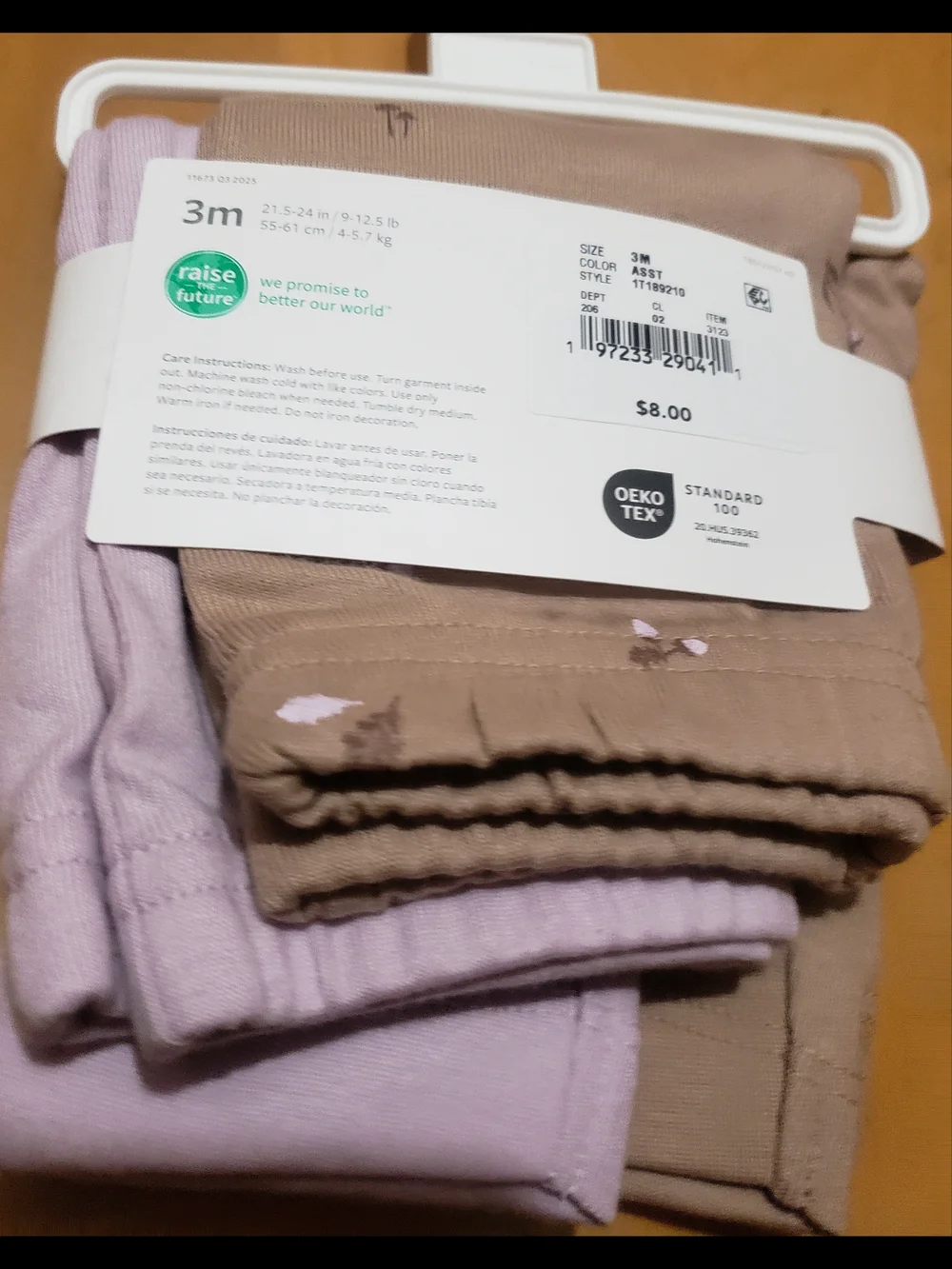 Carter's 2-Pack Baby Leggings in Brown Floral & Light Purple